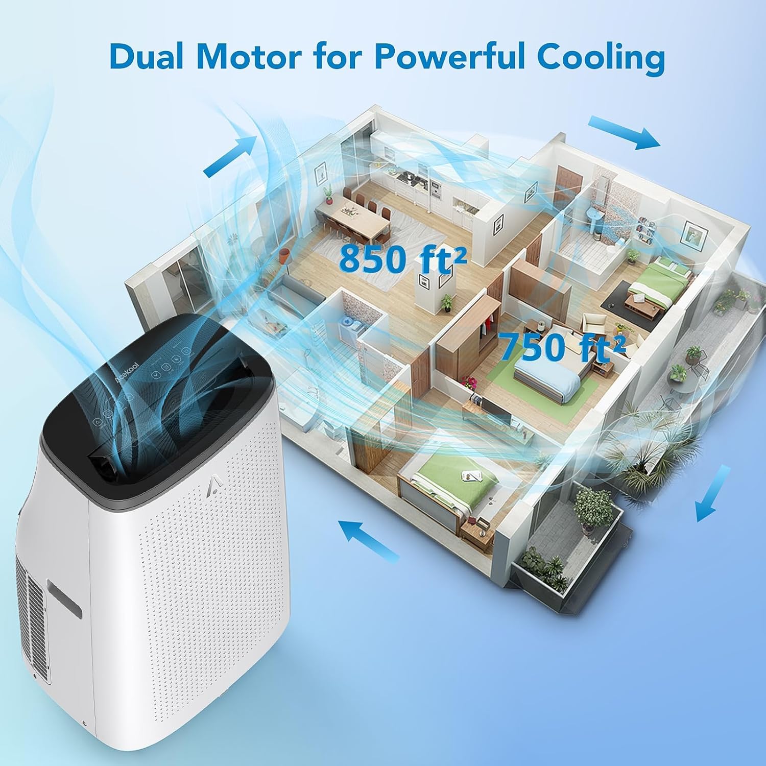 14000 BTU(ASHRAE) / 9300 BTU (DOE) Portable Air Conditioners, Air Conditioner Portable, 3-in-1 Mini Standing AC Unit Cool/Dry/Fan, Cooling Up to 700 Sq.Ft, Sleep Mode, 24H Timer, Remote Control