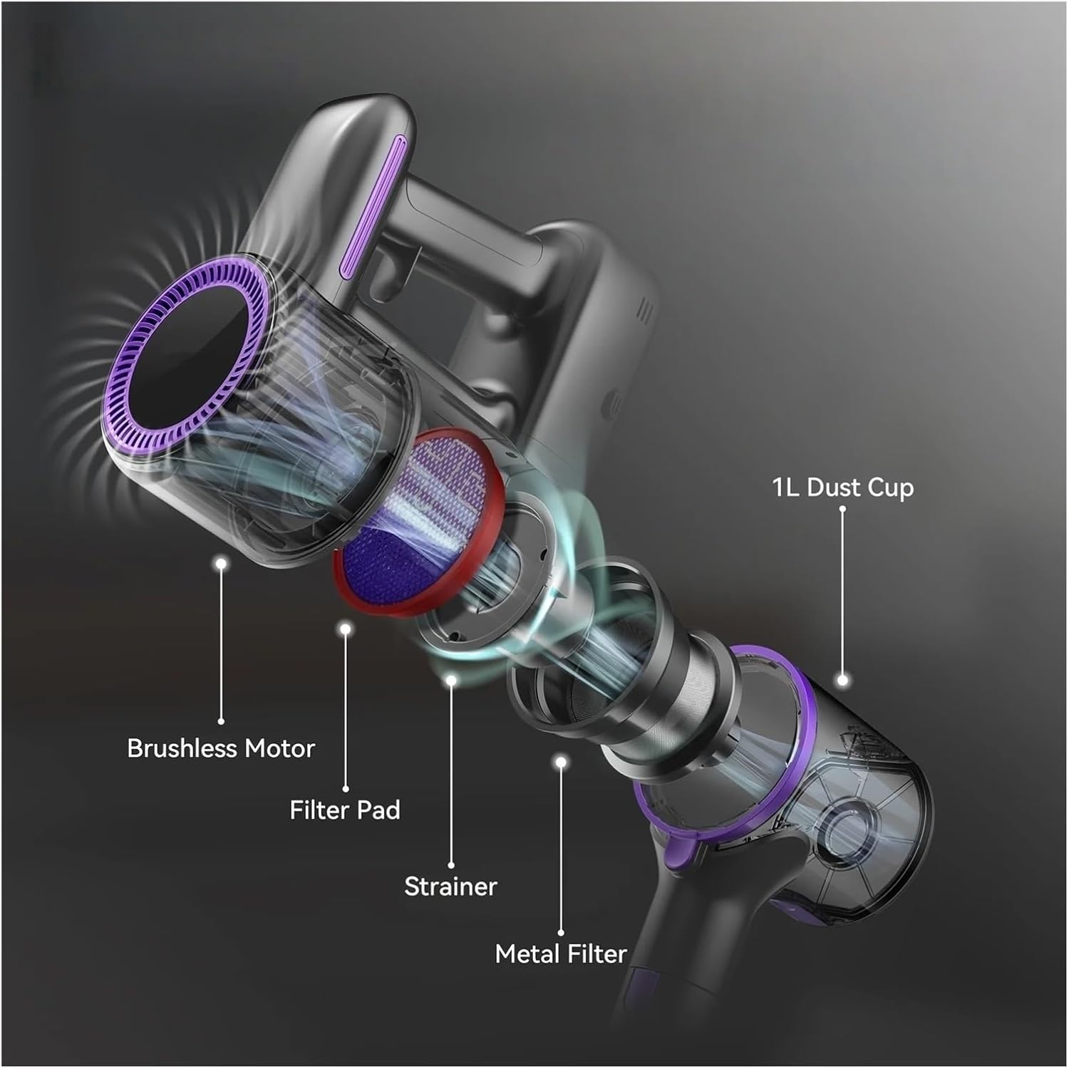 Cordless Vacuum Cleaner 30Kpa 8-in-1 Stick Vacuum 180° Foldable Wand Lightweight Handheld of Home Cleaners Compatible with POWEART N700