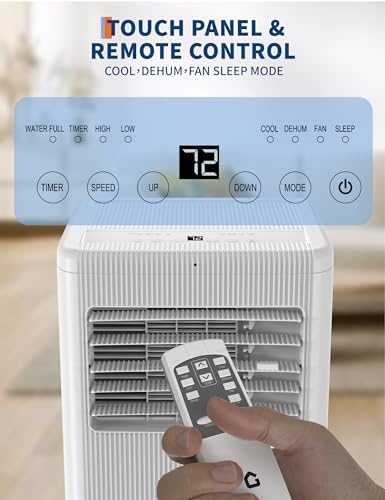 Garvee 8,000 BTUs Portable Air Conditioners with Remote Control, Portable AC for Room Up to 350 Sq.Ft, 3 in-1 AC Unit with Fan & Dehumidifier Function, Smart Sleep Mode, 24H Timer, Window Install Kit