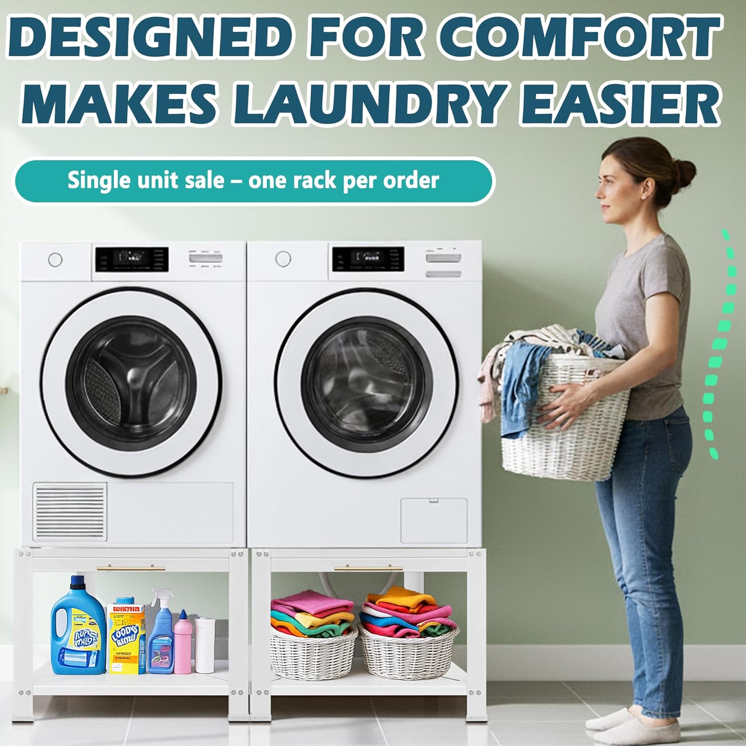 Royxen Washer and Dryer Pedestals with Drawer,29