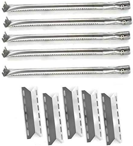 Grill Parts Zone Replacement Nexgrill 720-0033, 720-0234, 720-0289 and Charmglow 720-0234, Rebuild Kit-5 Stainless Burners and 5 Stainless Steel Heat Plates
