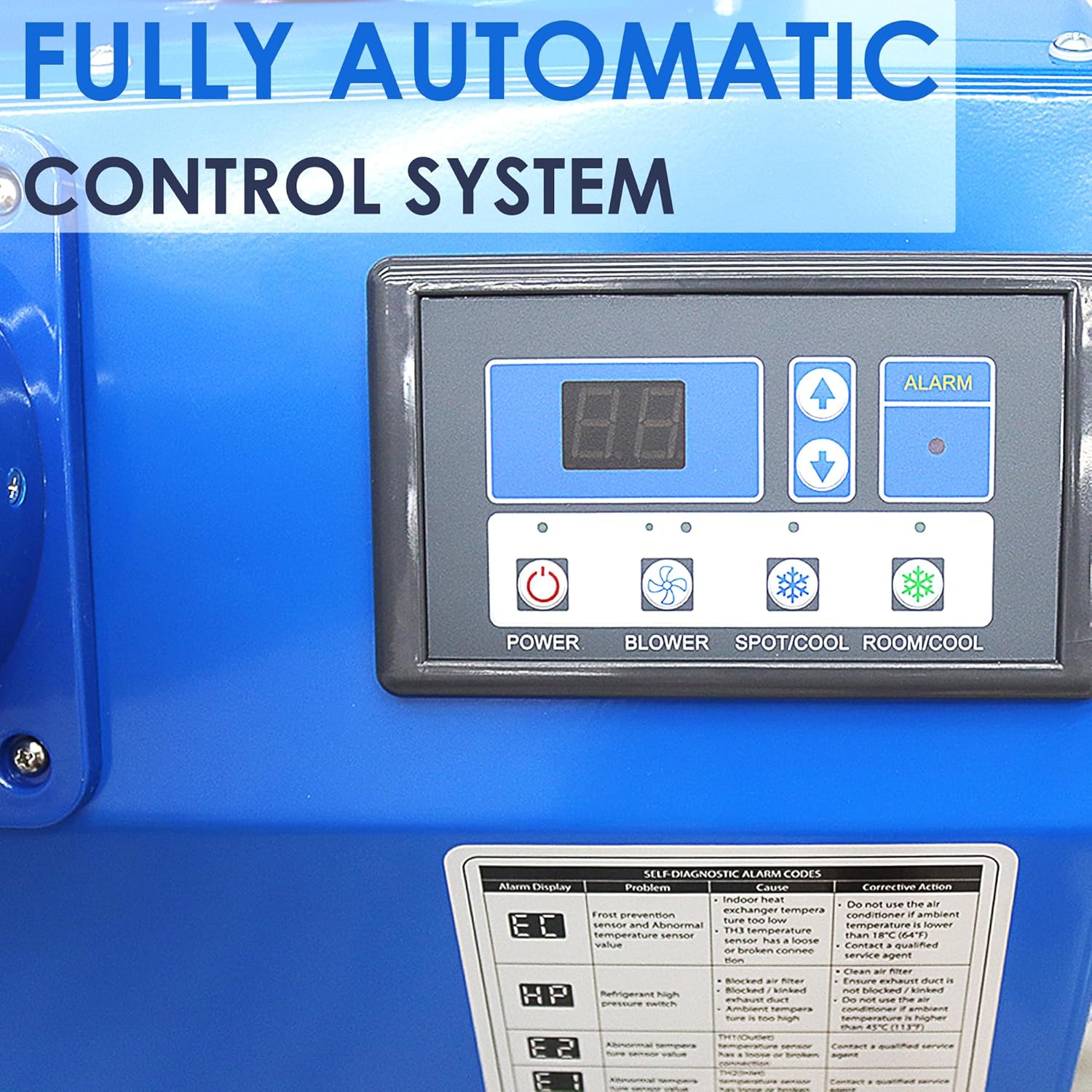 11900 BTU Industrial Portable Air Conditioner Single Nozzle Mobile Spot Cooler with 3.7 Gal Water Tank Automatic Control 480m³/h 110V 1400W