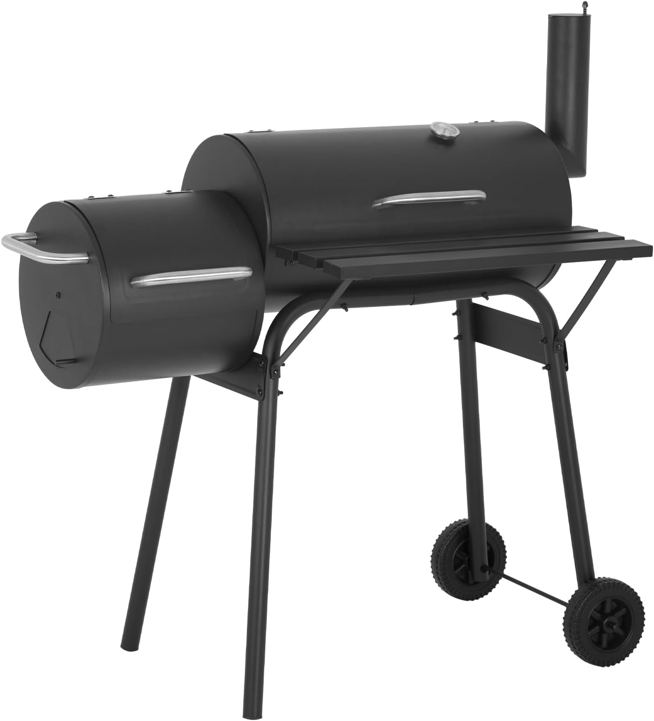 43-inch Charcoal Outdoor BBQ Grill - Portable Camping Grill for 6-10 People, Offset Smoker, Braised Roast, Patio and Backyard Picnic Grill