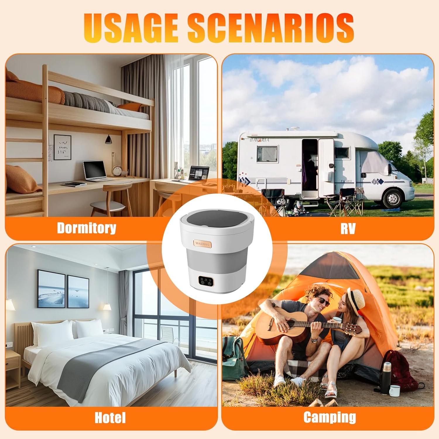 Portable Washing Machine,Mini Washer 16L Upgraded With Spin Basket 3 Modes Deep Cleaning for Underwear,Baby Clothes,Shirt,Small Delicates