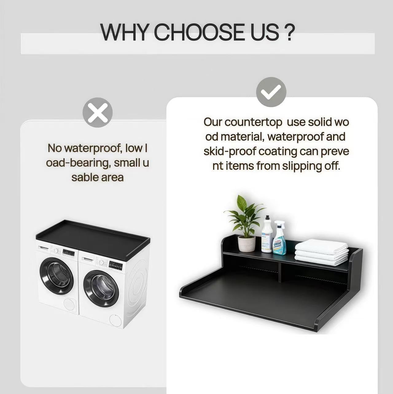 NET MEYA 2-Tier Washer and Dryer Countertop, 54