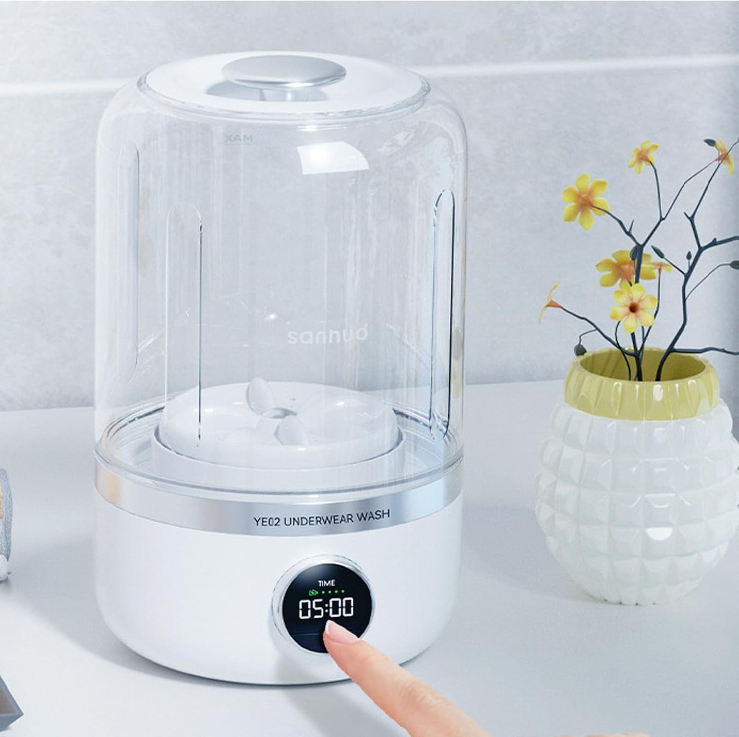 Portable Washing Machine, Mini Underwear Washer, 10W Quiet Rechargeable Mini Laundry Washer for Underwear Baby Clothes and Small Items
