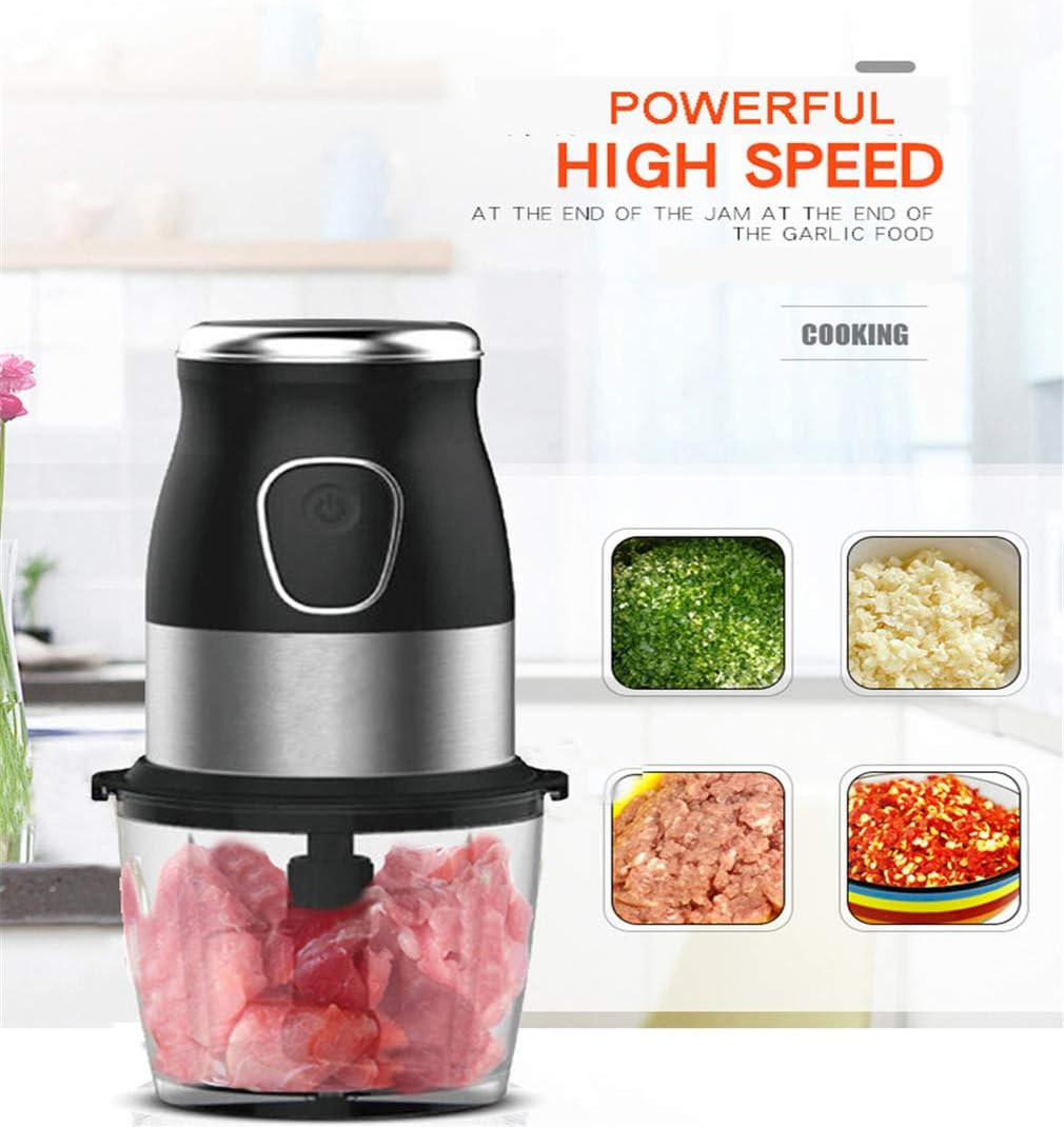 Electric Blender Food Processor, Meat Grinder and Food Chopper Blender Smoothie Maker for Meat Vegetables Fruits and Nuts with Glass Bowl Blender Grinder 500W