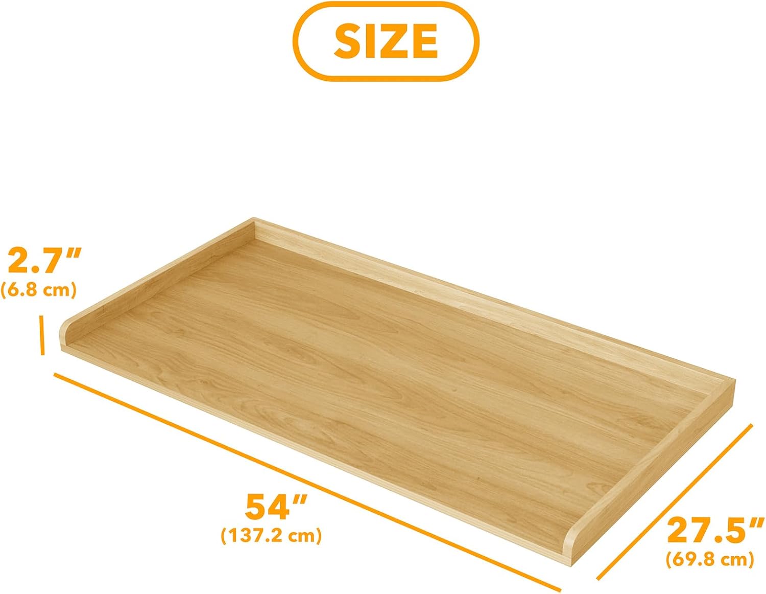 SpaceAid Washer Dryer Countertop, Laundry Wood Shelf Topper with Edge, 54