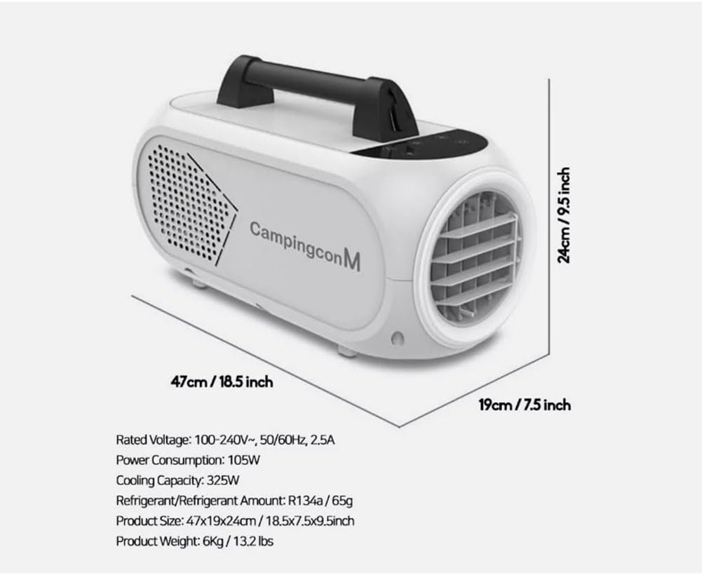CampingM portable air conditioner Convenient for outdoor activities 18.5(W)×7.5(D)×9.5(H) inch