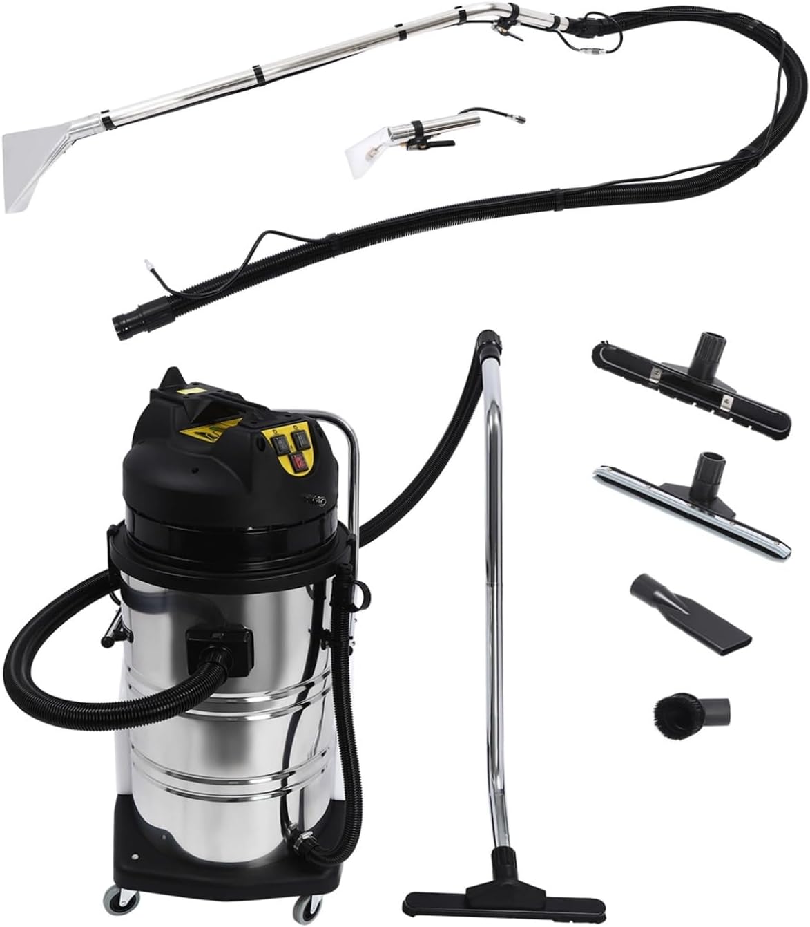 Commercial Carpet Cleaning Machine, 21.13Gal 2110W 3 in 1 Extractor Vacuum Wet Dry Upholstery Professional Carpet Cleaner Machine w/4 Suction Tools and 26.25ft Power Cord (80L)