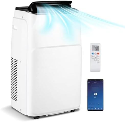 KOTEK Portable Air Conditioners with Heat, up to 600 Sq.Ft, Compatible with Alexa, WiFi Enabled 13000 BTU 4-in-1 AC Unit for Bedroom with Window Kit, Room Air Conditioner Portable for Home Office