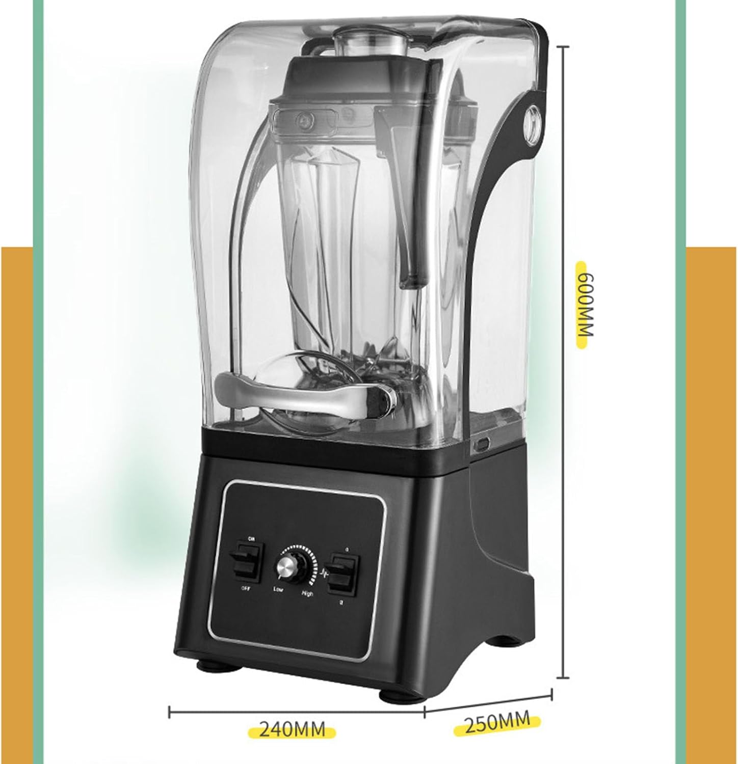 Professional Blender, Commercial Quiet Blender Soundproof Blender 2500ML with Cover for Crushing Ice,Smoothie,Puree,Blender