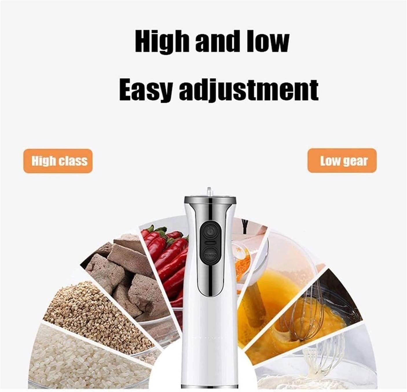 Immersion Blender 400W Hand Blender 4-in-1 Hand Blender Set Includes Stainless Steel Stick Blender Chopper Beaker Milk Frother and Whisk BPA-Free