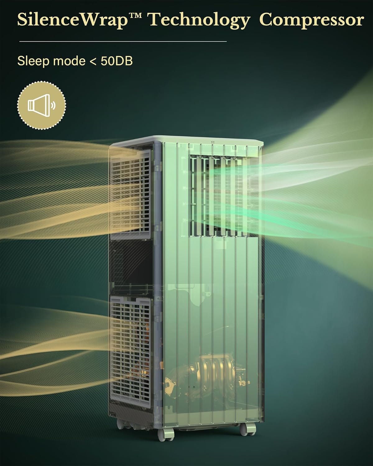 8000 BTU Portable Air Conditioner 3 in 1 with Remote Control & Dual Motors & Auto Swing & Sleep Mode,Dehumidifier & Fan Modes,Free Standing Cooling AC Unit For Home Up To 350 Sq.Ft,JHS,White