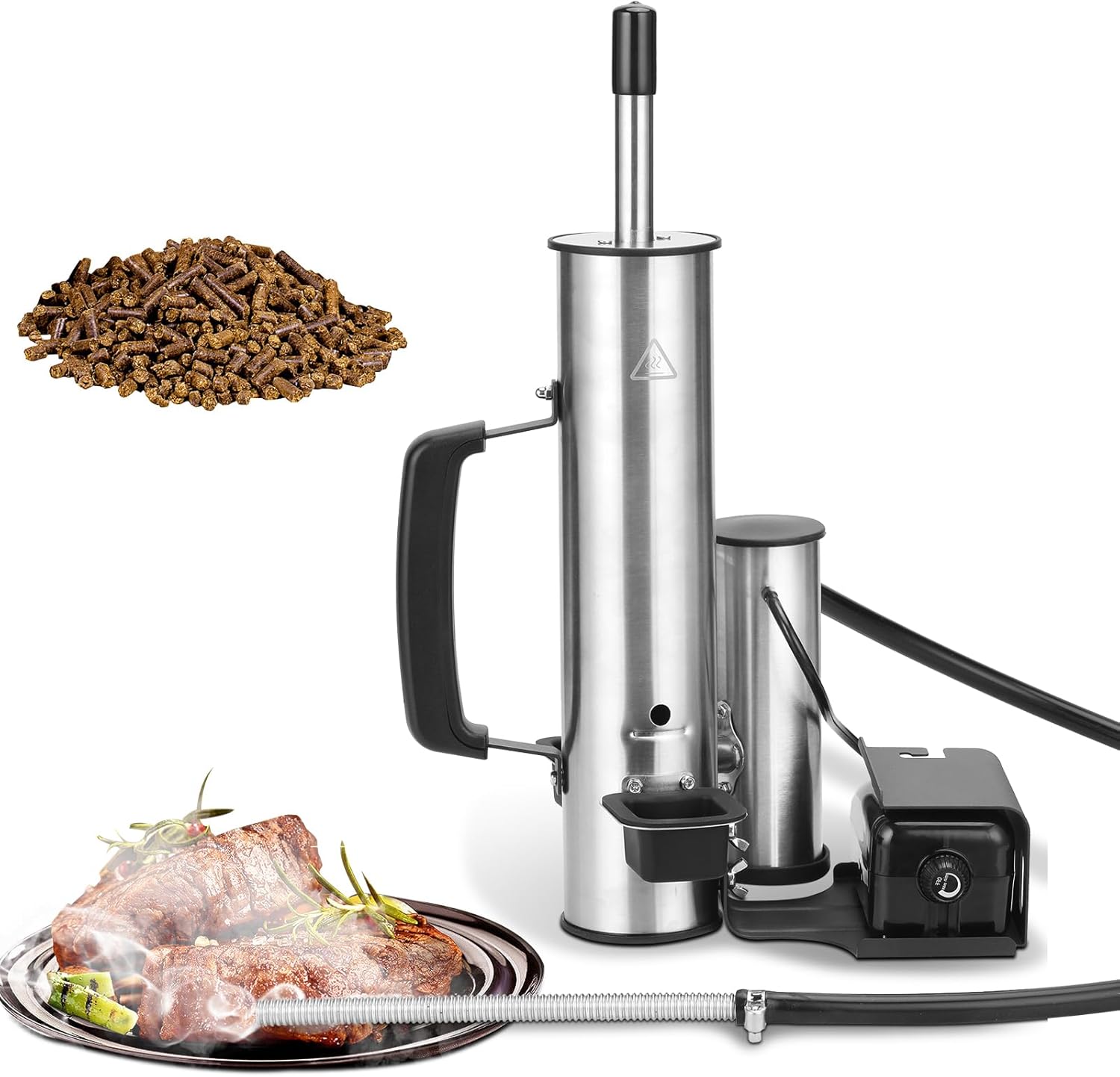 Outdoor Smoke Generator, Stainless Steel Electric Smoker, Smoke Tube for Pellet Smoker, Hot/Cold Smokers with Adjustable Smokes Volume Air Pump, Perfect for Cold Smoking Cheese, Traeger accessories