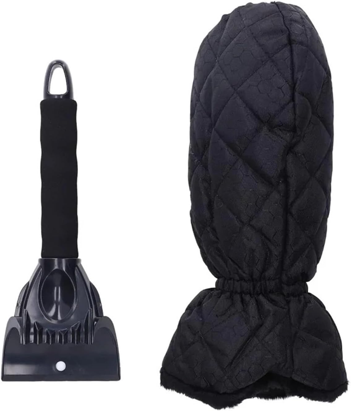 Car Windshield Ice Scraper Mitt Snow Shovel Brush with Warm Gloves Scratch-Free Snow Removal Tools Fit for Car Cleaning(Scraper with Glove)