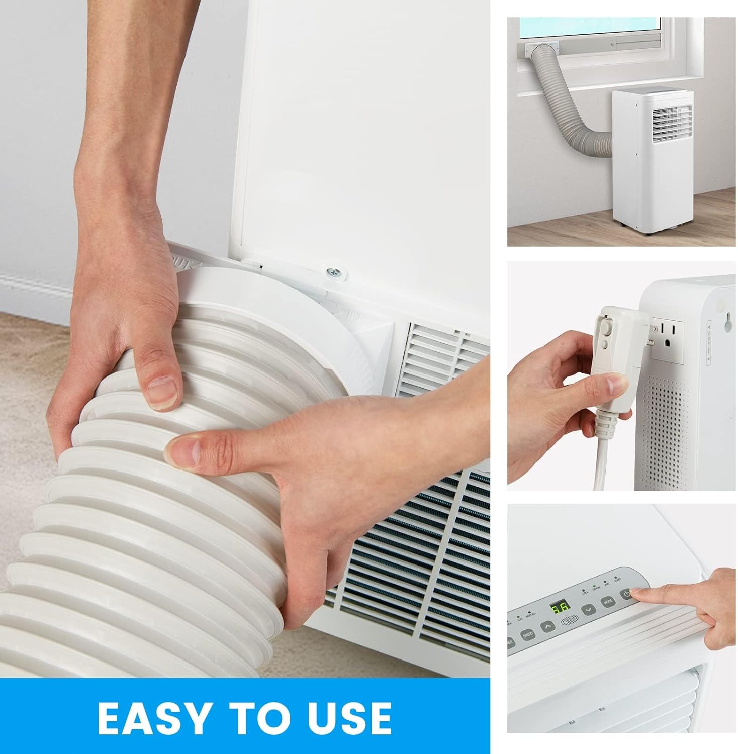 DORTALA Portable Air Conditioners 8000 BTU, 3-in-1 AC Unit with Dehumidifier, Remote Control, 24H Timer, Window Kit, Personal AC Cooling Unit for Bedroom, Cools up to 250 Sq. Ft