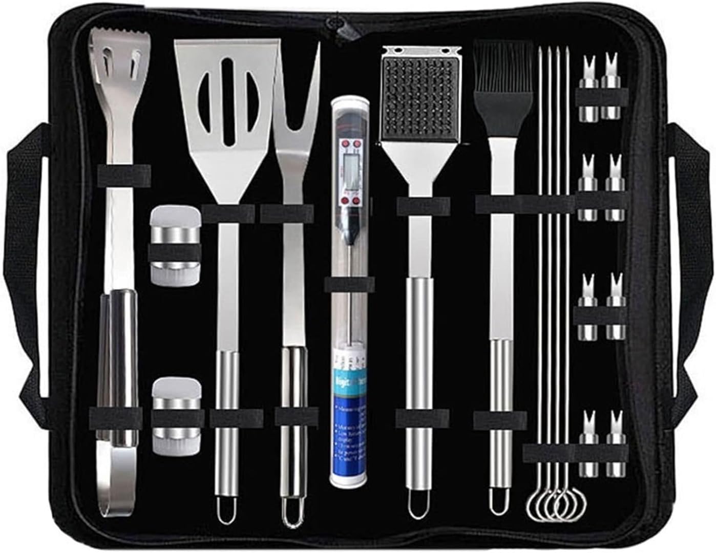 BBQ Tool Set,Stainless Steel Accessories,20-Piece,Portable Camping Cooking Tools