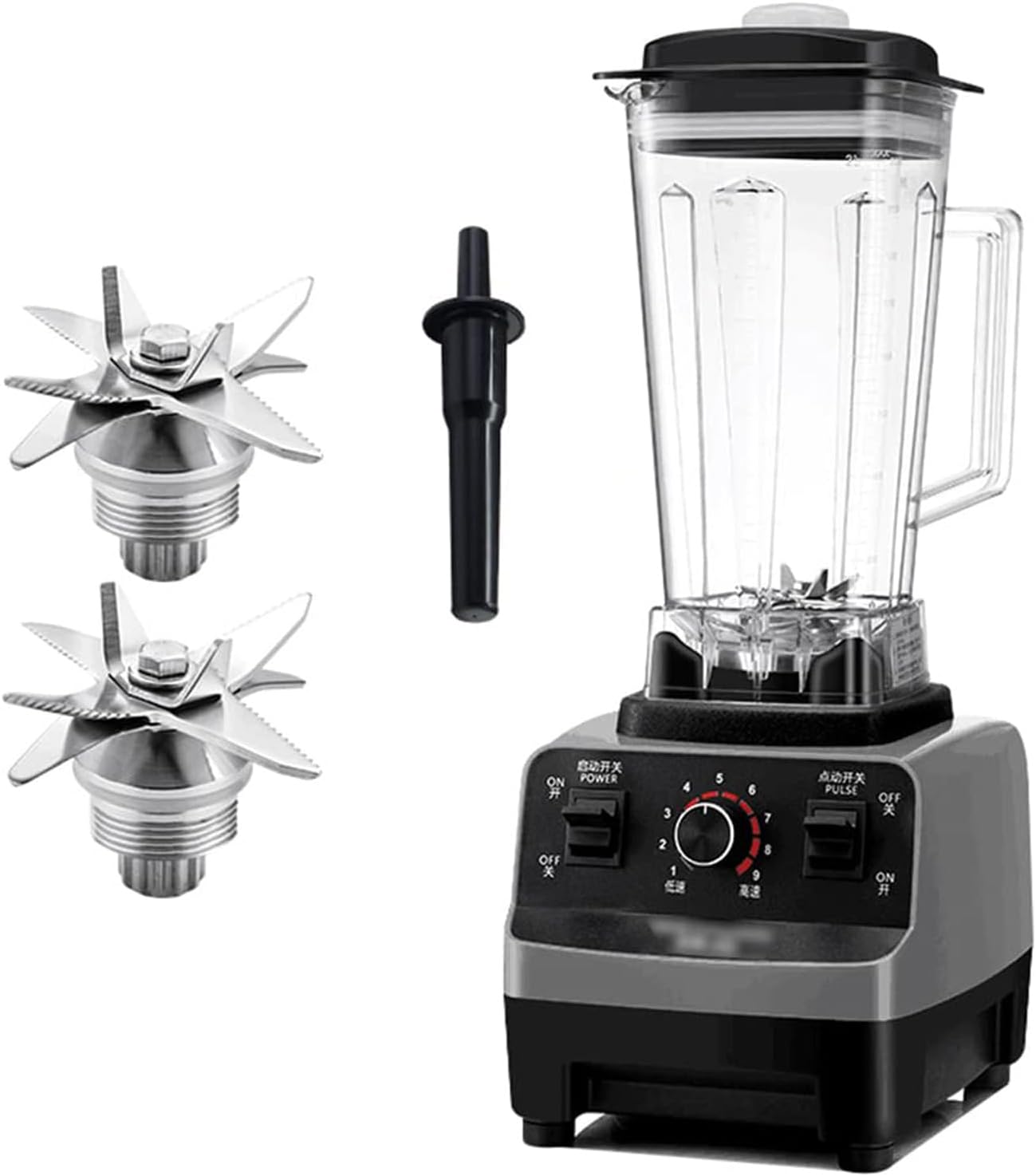 Smoothie Blender, 2L Large Capacity 1600W Professional Countertop Mixer, Multi-Function Soy Milk Maker,9 Speed black