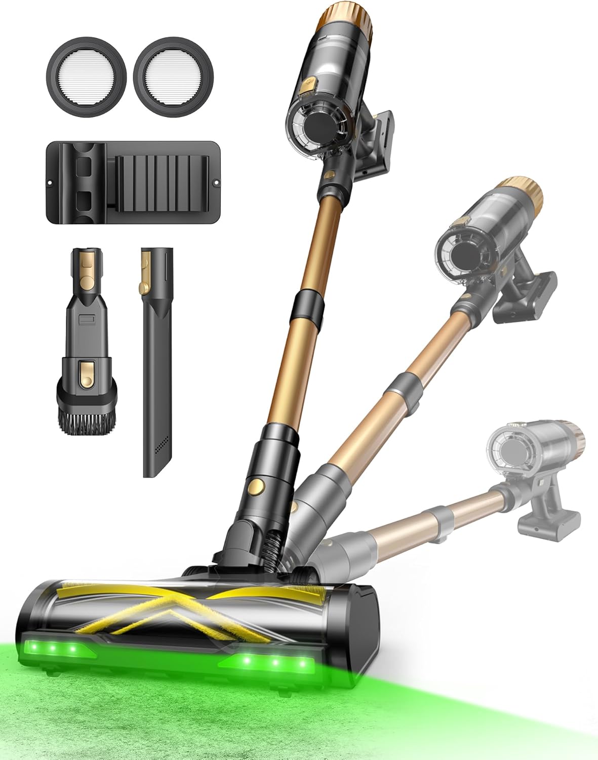 Ultenic Cordless Vacuum Cleaner, 550W 50KPA 65Mins, Stick Vacuum Cordless Rechargeable with Touch Screen, Self-Standing, 180° Lay-Flat, Anti-Tangle Handheld Vacuum Cleaners for Home/Pet Hair/Carpets