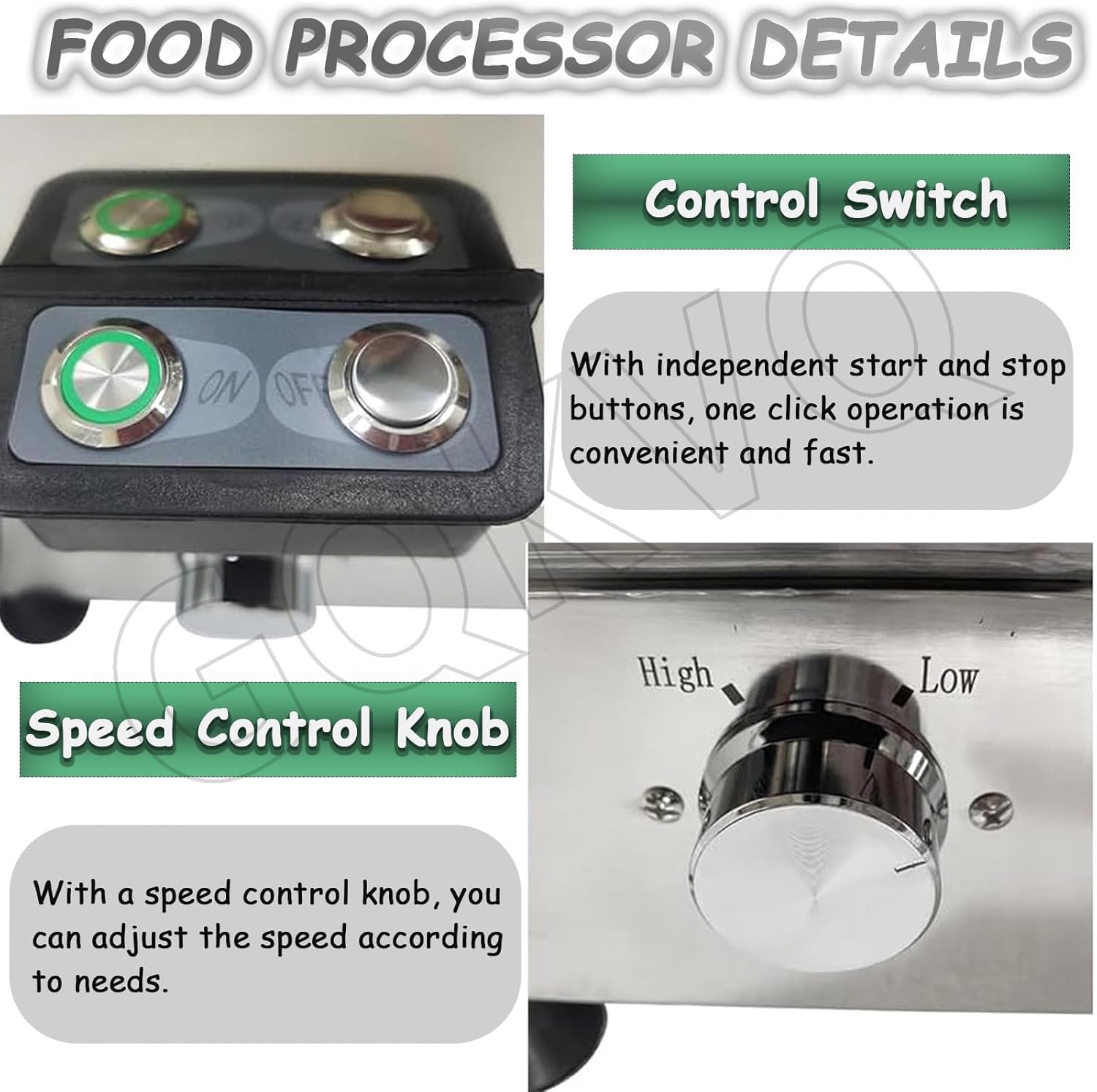 1800w Stainless Steel Electric Vegetable Blender Cutter,6/9L, Adjustable Speed for Fruits Grains Peanut Ginger Garlic B-HR-9L