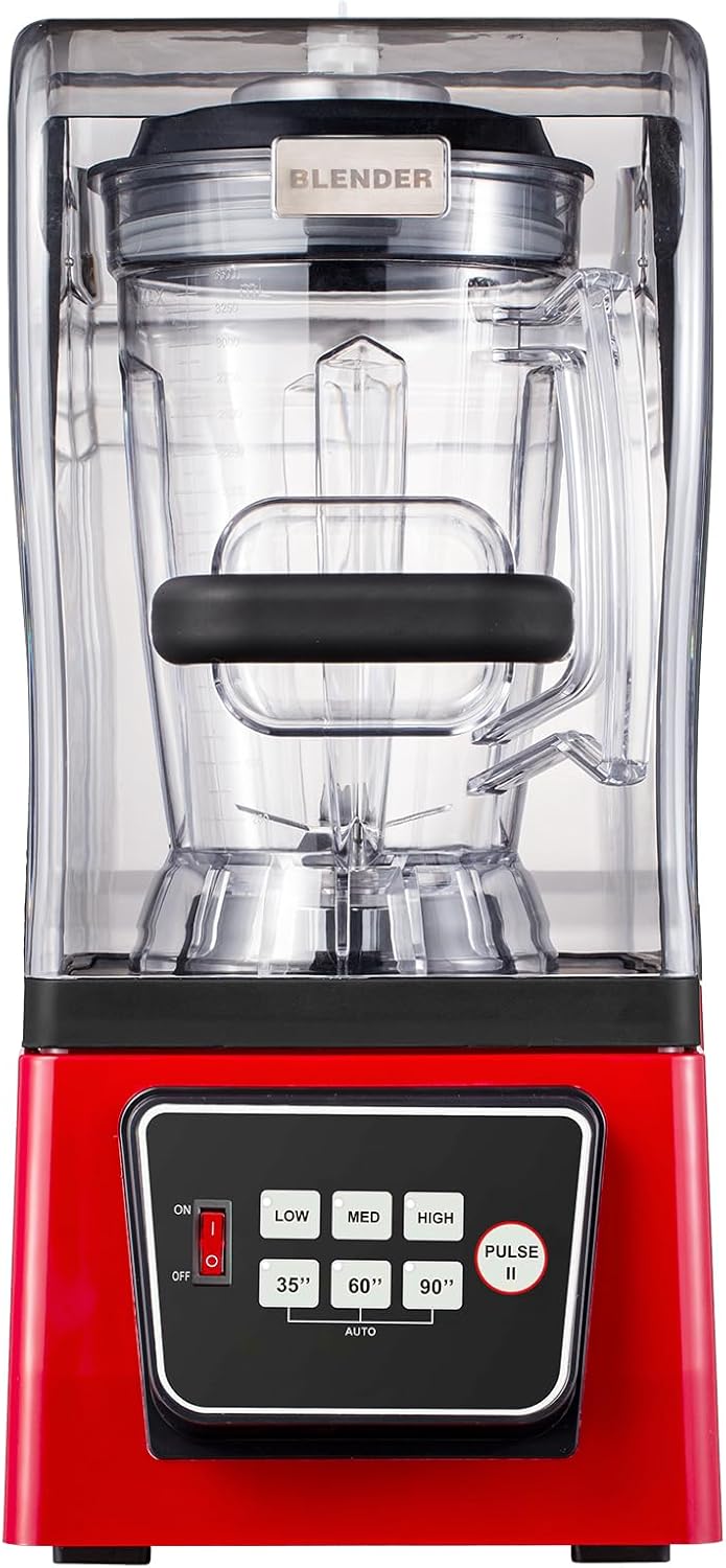 Huanyu Commercial Blender with Soundproof Shield, 100 Oz Large Capacity Quiet Professional Blenders, Heavy Duty Blender Professional-Grade Power Smart Control with Intelligent Buttons