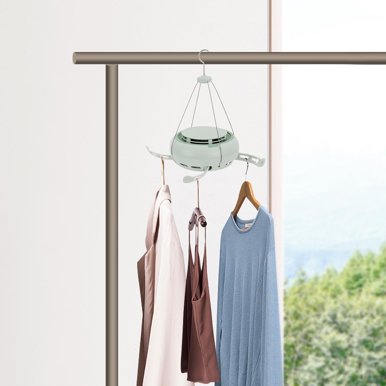 Portable Clothes Dryer,Electric Multifunctional Clothe Dryer Heated Foldable Drying Rack Airer with Timer and 10 Clip Hooks,Compact Clothes Dryer Machine for Family Living Rooms, Traveling, Hotels