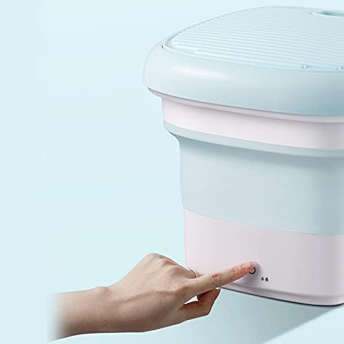 Compact Portable Mini Washing Machine - Ultrasonic Semi-Automatic Washer & Dryer for Underwear/Socks - Folding Design, Sterilization, Home & Travel Use (Blue) (Green)