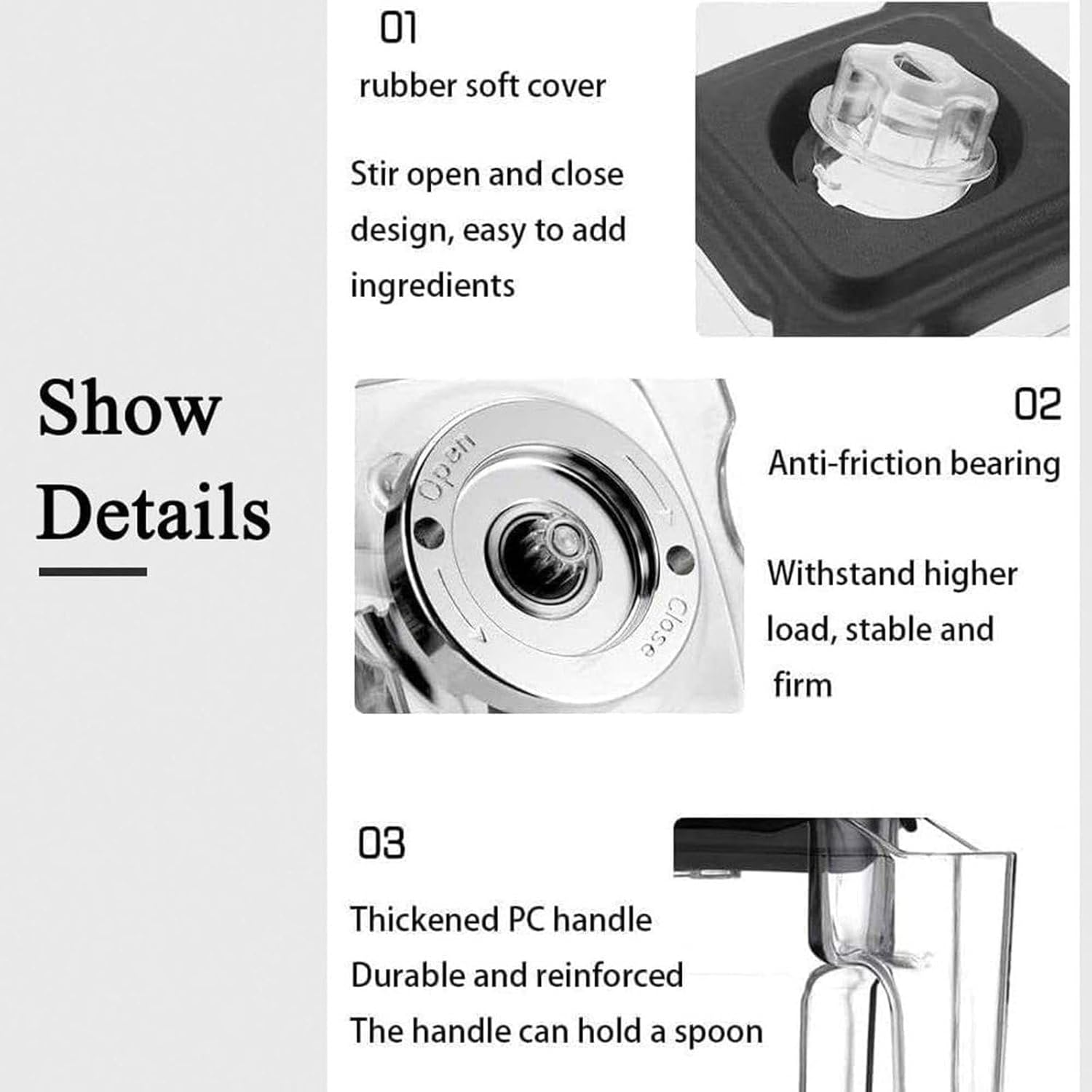 Commercial Smoothie Blender, 1.8L Professional Electric Smoothie Maker with Soundproof Cover, 2600W Countertop Blender with Smart Touch Screen, Fruit Juicer Ice Crusher, for Shakes and Smoothies