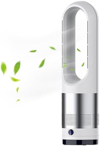 Bladeless Fan for Heating and Cooling, Pedestal Fan, Tower Fan; Natural Cool Air, 8 Speeds, Can Be Timed Comes with Remote Control, 80° Shaking Head. No Fan Blade, Easy to Clean(Silver)