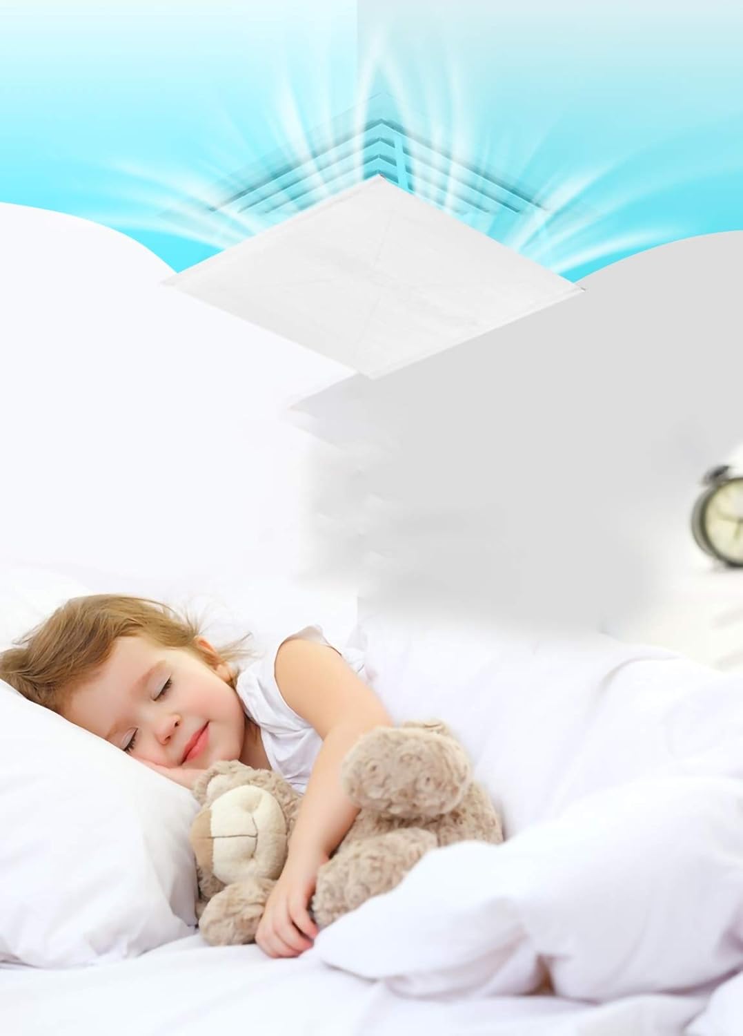 Air conditioner windshield Prevent Direct Blowing Central Air Conditioning Air, Square Air Conditioning Deflector,Outlet Ventilation Deflector, Waterproof Oxford Cloth Windshield