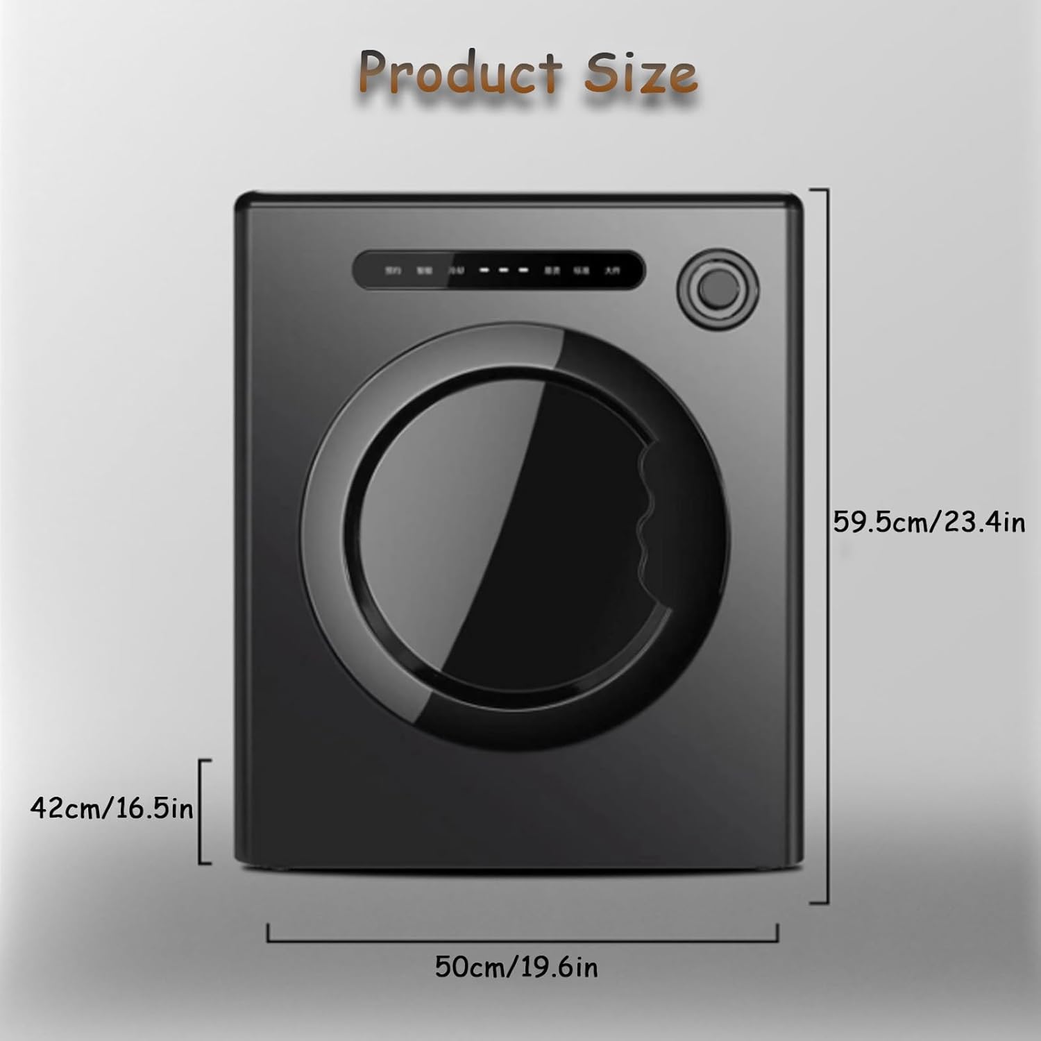 Portable Dryer, with Stainless Steel Tub, Low Noise, Crease Guard, for Small Spaces, RVs and Apartments, Home Household Cloth Drying Baby Clothes,White