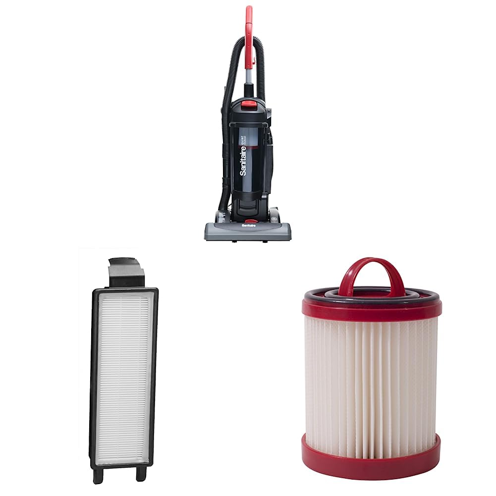 Sanitaire Force Upright Commercial Vacuum SC5845D,Black HF-5 Washable HEPA Filter 61840 (3145) DCF-3 Washable Dust Cup Filter 68903 (3146)
