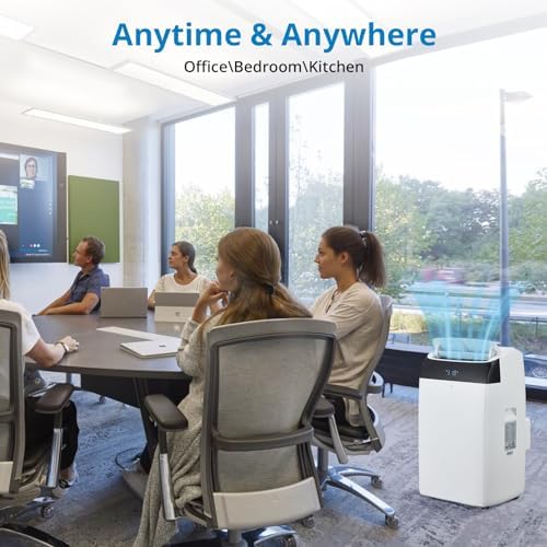 14000BTU Portable Air Conditioner, Takywep 3 in 1 Fast Cooling, Dehumidifier & Fan Modes Portable Air Conditioner, Auto Swing, with Sleep Mode for Home Up To 700 Sq.FT