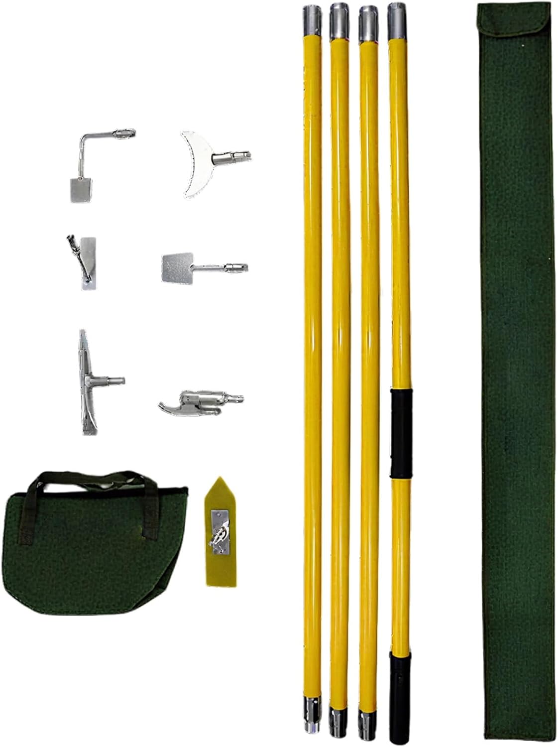 AMUFJJ Insulated Ice Scraper Pole 20ft, Removable Ice Roof Snow Rake Tool Kit for High-Voltage Towers/Substation/Factory, with Storage Bag