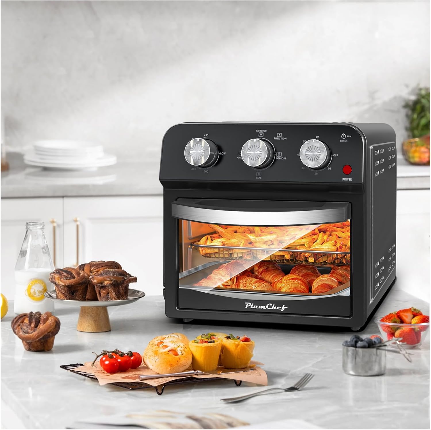 12.5 Quart Air Fryer Toaster Oven - 1500W 7-in-1 Multifunction Convection Oven