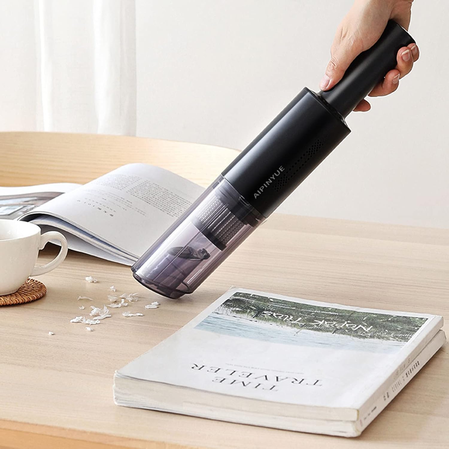 Car Vacuum Cleaner Portable Handheld Mini Vaccuum for Vehicle High Power Dual Use in Car and Home,Black,Wireless