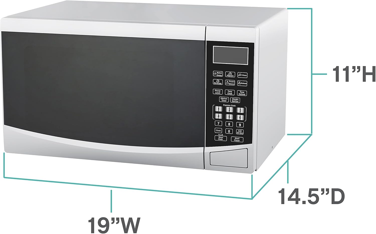 West Bend Microwave Oven 900-Watts Compact with 6 Pre-Set Cooking Settings, Speed Defrost, Electronic Control Panel and Glass Turntable, 0.9 Cu.Ft., White