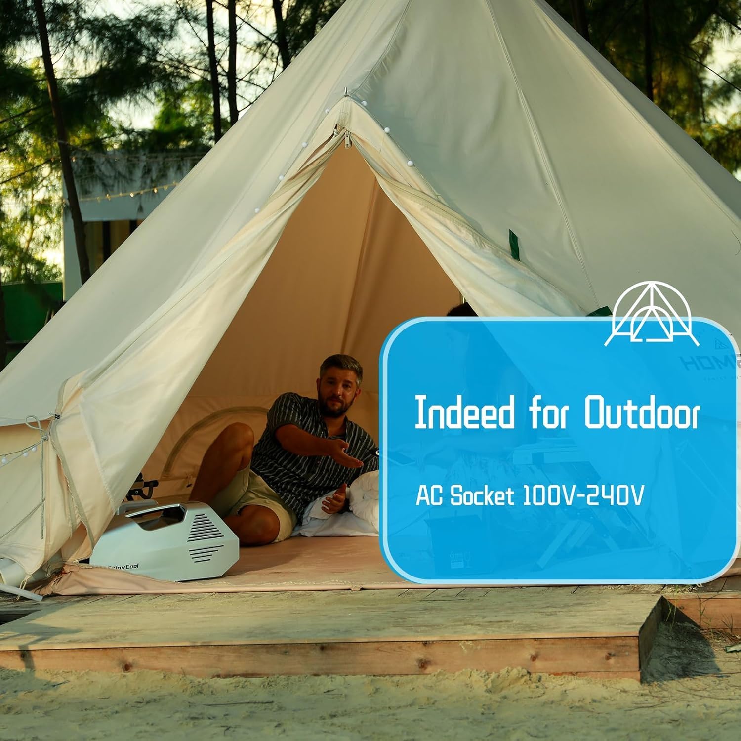 Portable Air Conditioner for Camping, 2380BTU Tent Air Conditioner for Camping 240W Camping Air Conditioner Low Power Consumption Indoor Outdoor for Tent Car Van Life (bule)