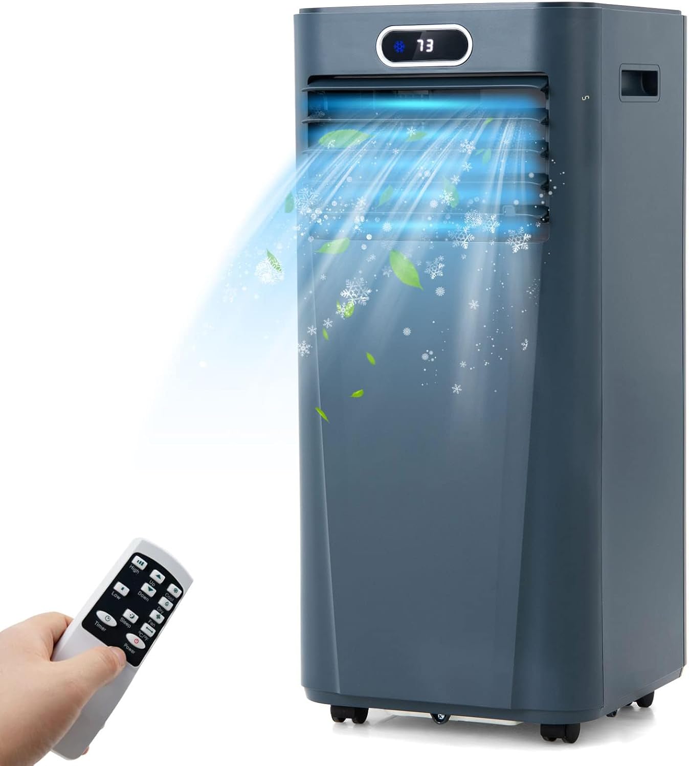 DORTALA Portable Air Conditioner 8000 BTU, 3-in-1 AC Unit with Remote Control, Dehumidifier, 24H Timer, Window Kit, Standing AC Cooling Unit for Home Office, Dark Blue