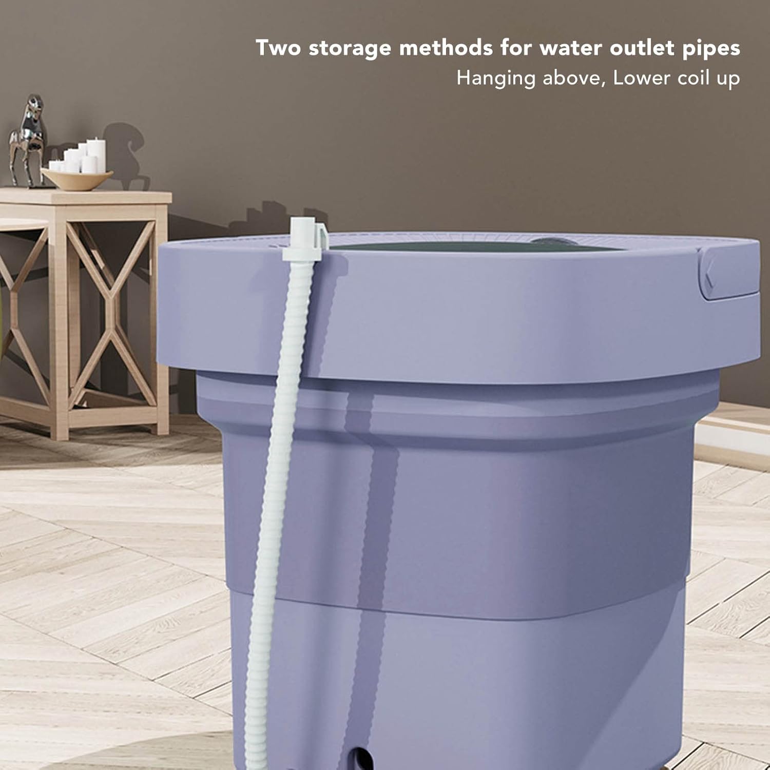 Portable Washing Machine, Foldable Mini Washing Machine, 6.5L Mini Washer, Automatic Deep Wash and Spin Dry Washer with Water Tube, for Apartments, Dorm, Camping, RV (US