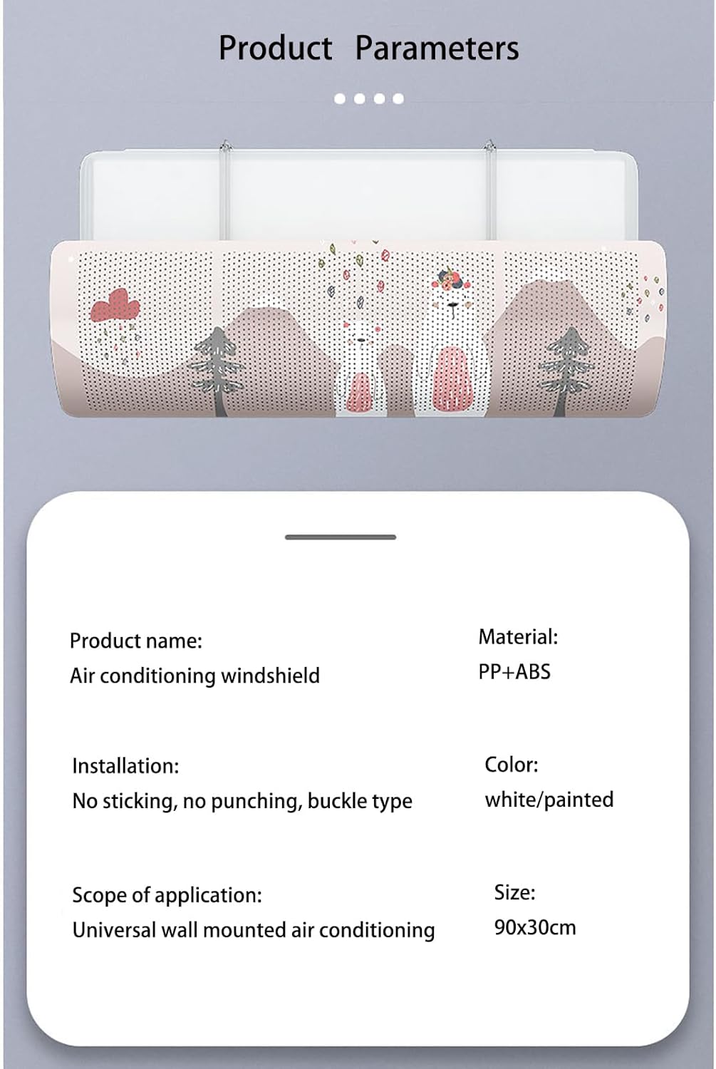 Air Conditioner r Wall-Mounted Anti Wind Baffles Air Cooled Baffle Vent rs for Living Room, Study Room, Bedroom (C1 90x30CM)