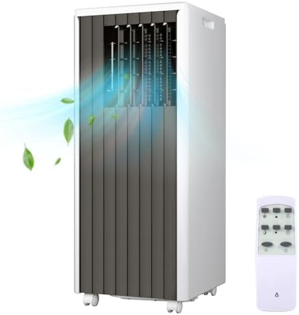 3-in-1 Portable Air Conditioner - 8,000 BTU, Dehumidifier, Fan, Digital Display, Remote Control, and Window Mounting Kit for Rooms up to 350 Sq Ft