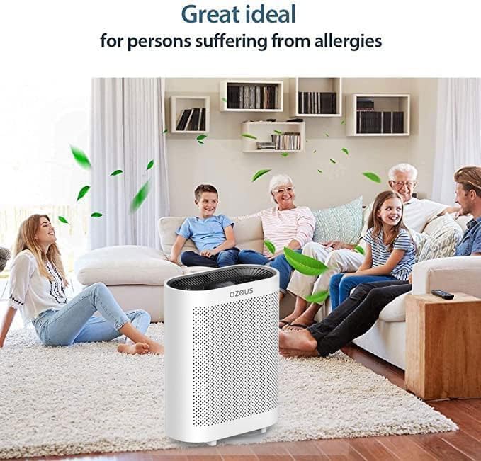 Azeus True HEPA Air Purifier GL-FS32 | 4-Stage Filtration System, Ultra-Quiet Operation, and Air Quality Sensor | Ideal for Large Rooms, Bedrooms, and Offices (Grey)