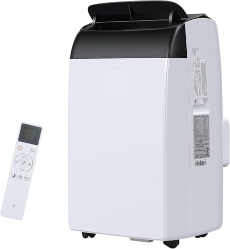 12,000 BTU Fast Cooling Portable Air Conditioner, 4-in-1 Portable Air Conditioner with Cooling, Dehumidifier, Fan, Sleep Mode, Remote Control, 24-Hour Timer, Cools Up to 550 Sq. Ft. for Home, Office