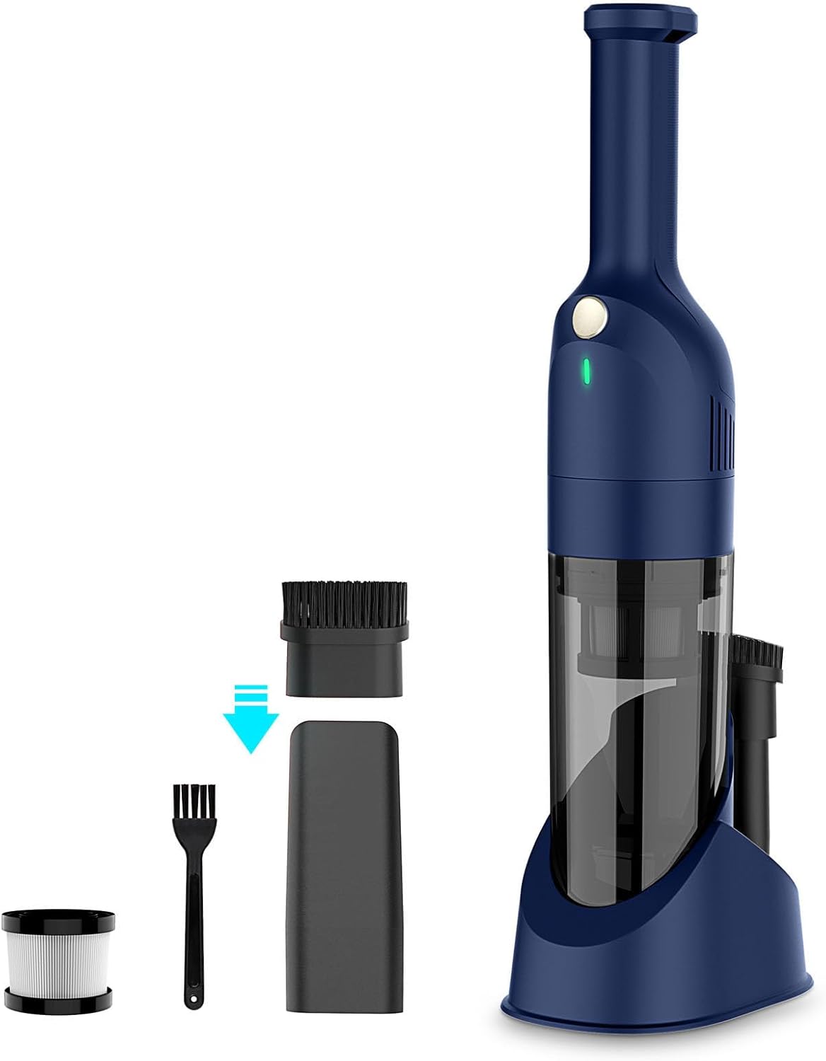 Handheld Vacuum Cordless, Rechargeable Car Vacuum Cleaner with 30 Mins Runtime, Mini Hand Vacuum with 10000 Pa Powerful Suction, Portable Hand Held Vacuum for Car Pet Hair Hardwood Floor Home (Azure)