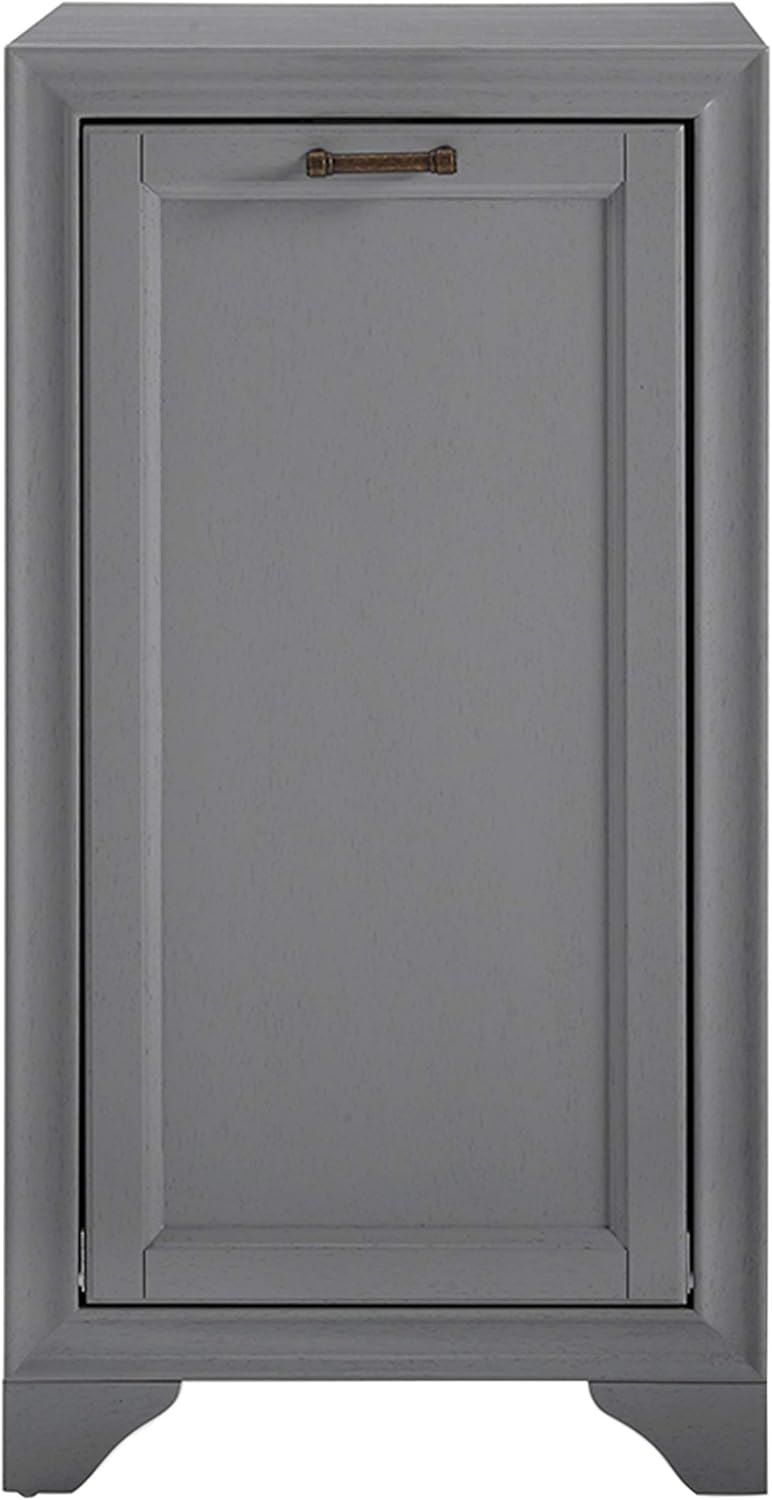 Crosley Furniture Tara Laundry Hamper with Linen Sorting Bag, Bathroom Storage and Organization, Vintage Gray