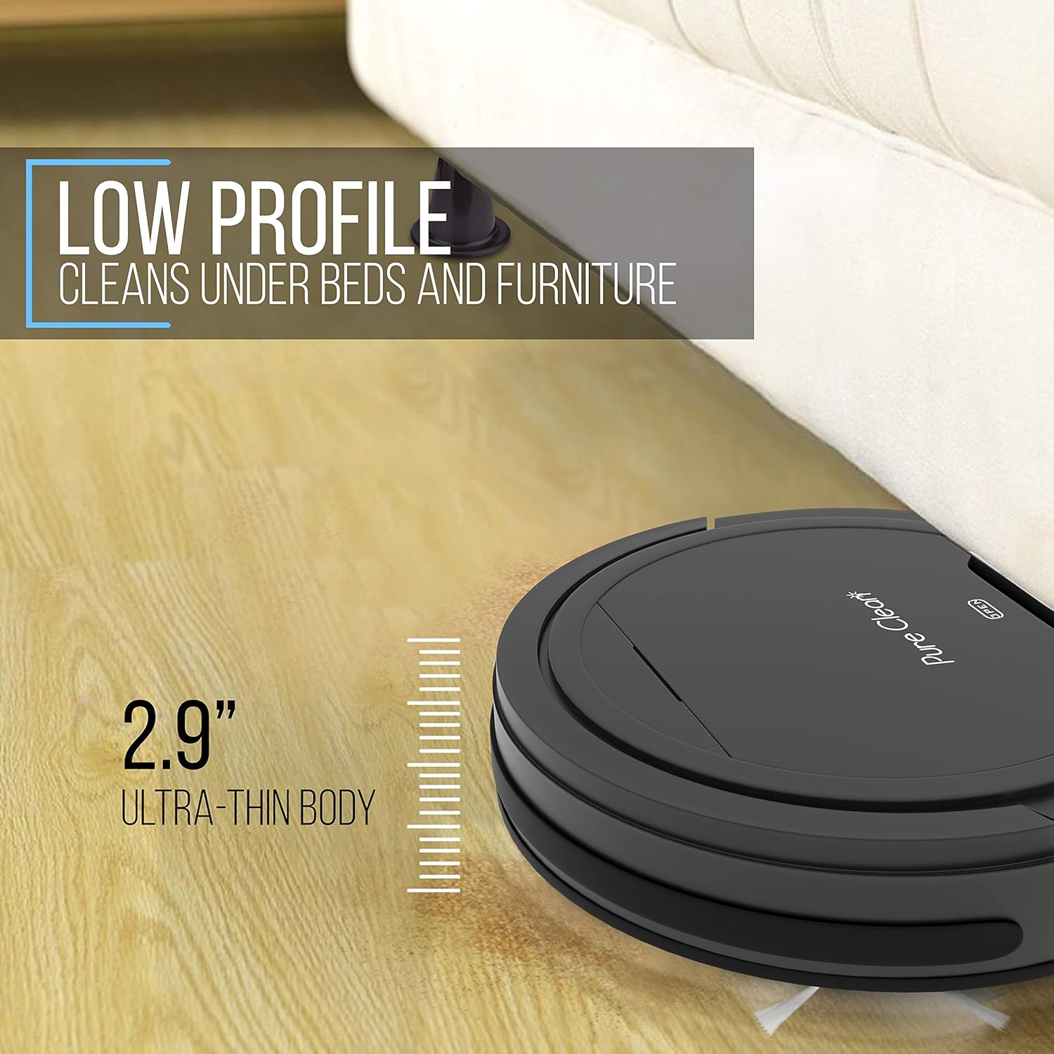 SereneLife Robotic Vacuum Cleaner - Robotic Auto Home Cleaning for Clean Carpet Hardwood Floor - Bot Self Detects Stairs - Air Filter Pet Hair Allergies Friendly