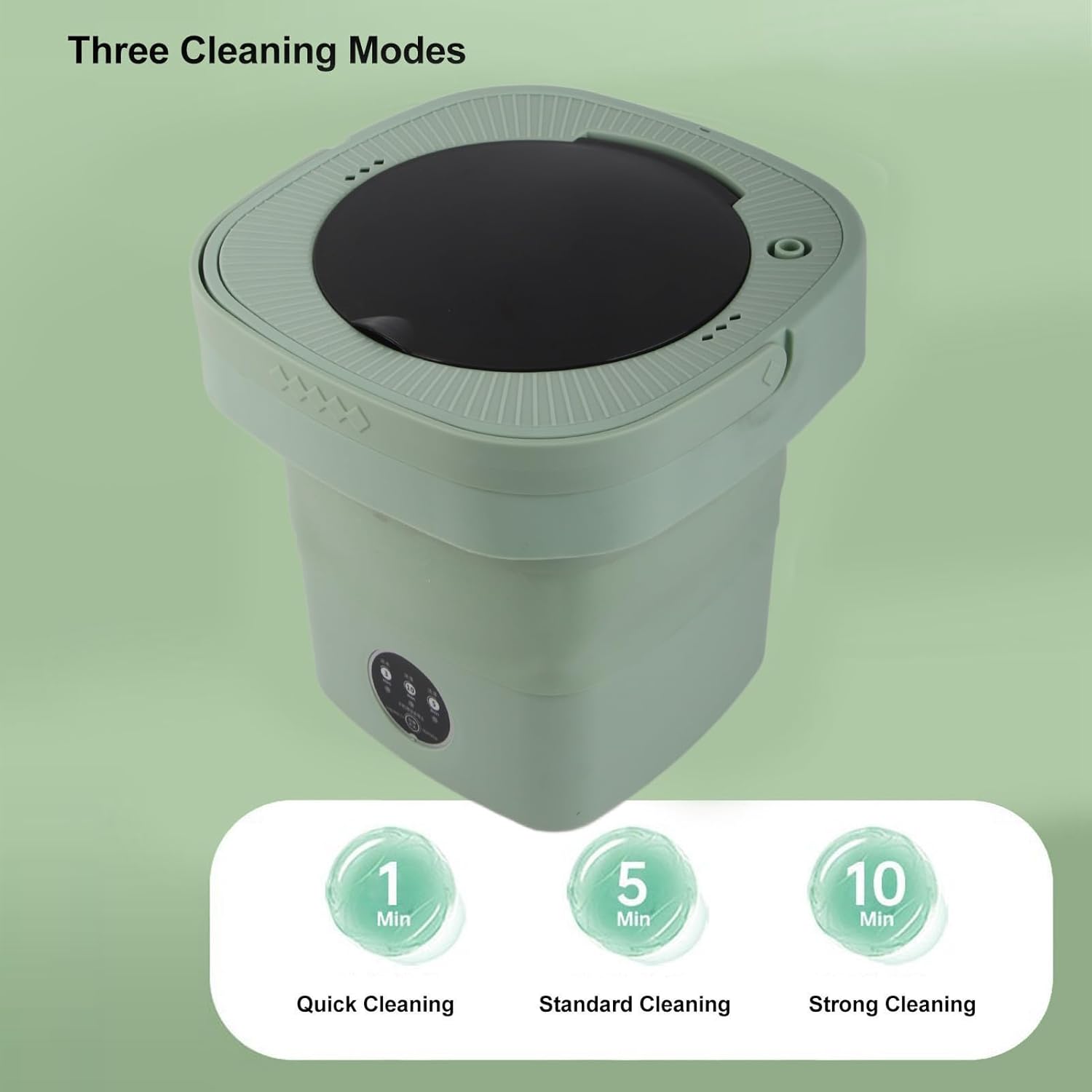 Portable Washing Machine, Mini Washer Compact Deep Cleans Underwear Small Washing Machine Foldable Design for Travel Camping Dorms RVs Apartments Clothes Socks Delicates (Green)