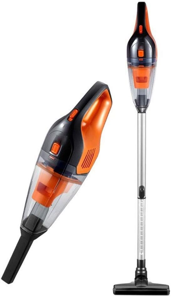 Wireless Vacuum Cordless Vacuum Cleaner, Powerful Suction Stick and Handheld Light Weight Bagless Large-Capacity Dust Cup Vacuum Ideal for Hard Floor Carpet Pet Hair for Home (Color : Orange